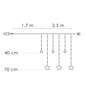 Springos zvaigžņu aizkars 138 LED CL4133